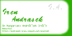 iren andrasek business card
